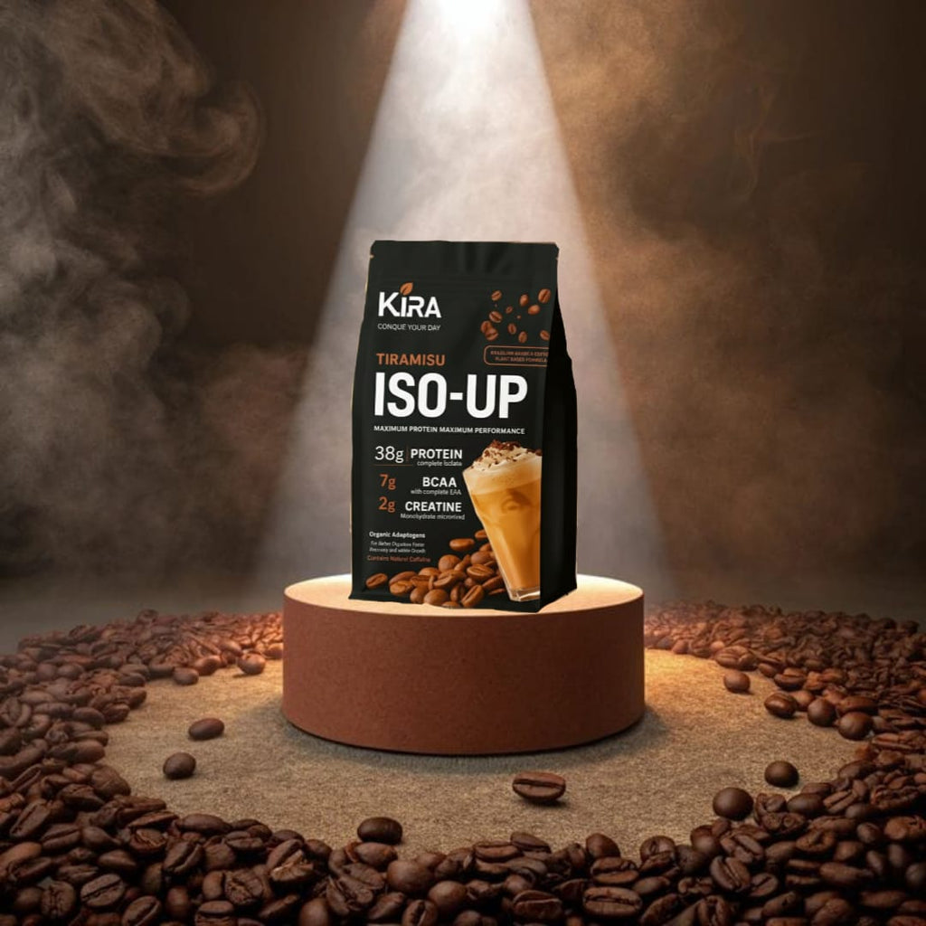 KIRA - ISO-UP: Max Performance Protein with Real Coffee, Creatine & BCAA in Tiramisu flavor