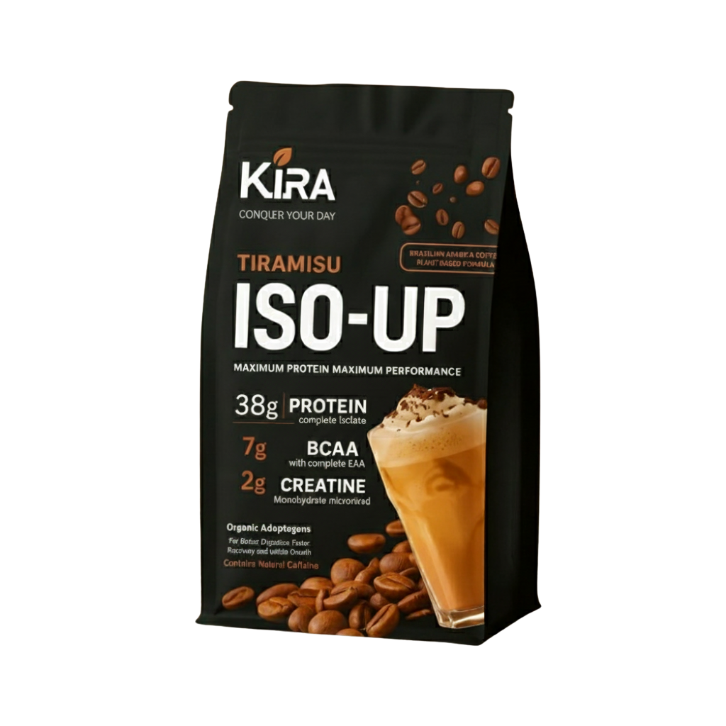 KIRA - ISO-UP: Max Performance Protein with Real Coffee, Creatine & BCAA in Tiramisu flavor