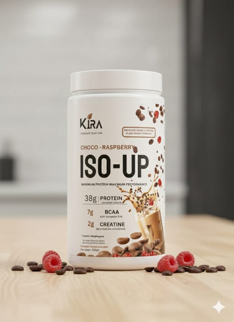KIRA ISO-UP: Raspberry flavor with Real Coffee, Creatine & BCAA