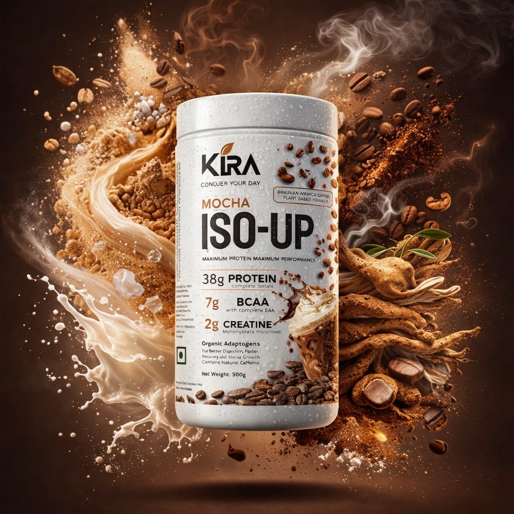 KIRA ISO-UP: Mocha flavor with Real Coffee, Creatine & BCAA