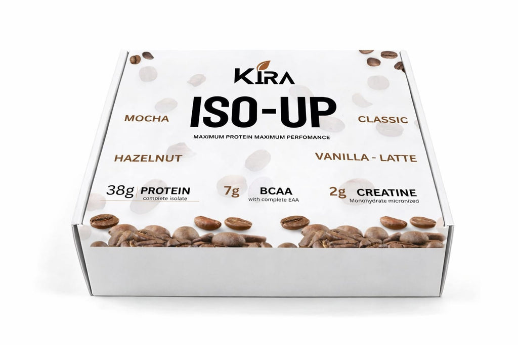 KIRA ISO-UP PLANT PROTEIN: 5 flavor with Real Coffee, Creatine & BCAA
