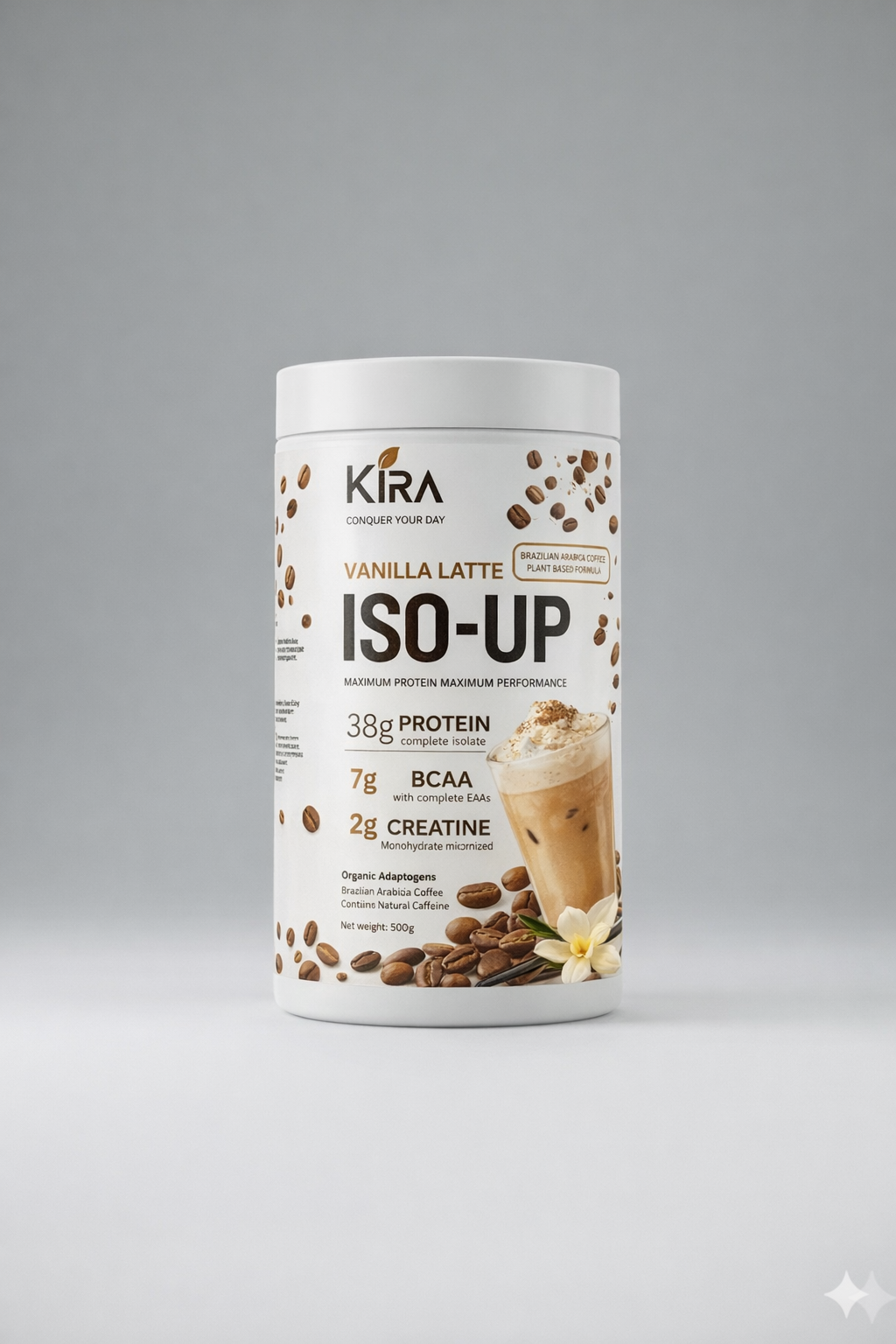 KIRA  ISO-UP: Vanilla Latte with Real Coffee, Creatine & BCAA