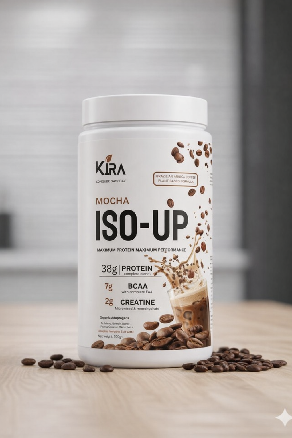 KIRA ISO-UP: Mocha flavor with Real Coffee, Creatine & BCAA